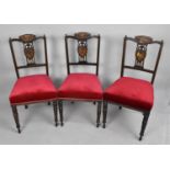 A Set of Three Edwardian Salon Chairs, In Need of Substantial Restoration to Inlay
