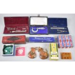 A Collection of Curios to Include Harmonicas, Part Drawing Sets, Metronome, Pitch Pipes, Lamba