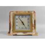 A Vintage Faux Marble Bakelite Mantel Clock by Smiths, 17cms Wide