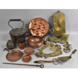 A Collection of Various Metalwares to comprise Indian Copper Cooking Pot, Liptons Tea Caddy, British