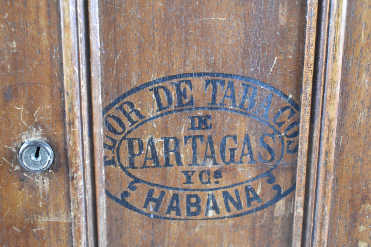 A Vintage Tobacconist's Cigar Cabinet for Flor De Tabacos, De Partagas Habana, with Panelled Doors - Image 2 of 3