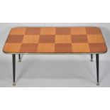 A 1970s Chequer Board Topped Rectangular Coffee Table 90cms Wide