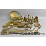 A Collection of Various Brass Items to comprise Ornaments, Reproduction Horse Leather and Brasses,