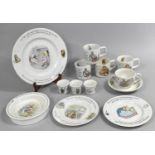 A Collection of Various Wedgwood Peter Rabbit Childrens China to comprise Plates, Egg Cups, Mugs,