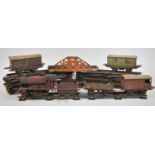 A Collection of O Gauge Railway Items to Include Hornby Locomotive and Tender, Bridge, Tinplate