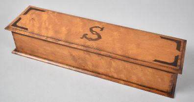 A Late 19th/Early 20th Century Satinwood Box, The Hinged Lid Monogrammed S, 34.5cms Wide