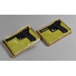 Two Boxed Vintage Plastic Toy Pellet Guns in the Form of Lugers