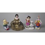 A Collection of Figural Ornaments to Include Continental and Royal Worcester Seated Chinese Child