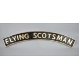 A Reproduction Cast Metal Flying Scotsman Engine Plate, 86cm Wide (Plus VAT)