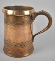 An Early Victorian Polished Bronze Quart Measuring Tankard by Loftus of London, Stamped VR2
