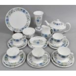 A Wedgwood Clementine Tea Set to comprise Bachelors Tea Pot, Five Cups, Five Saucers, Eight Side