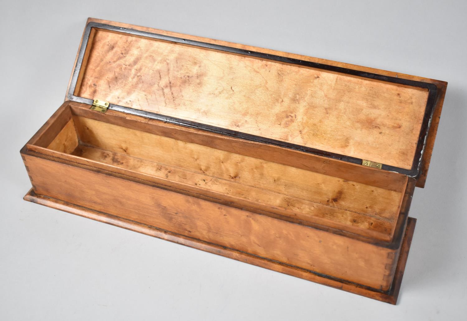 A Late 19th/Early 20th Century Satinwood Box, The Hinged Lid Monogrammed S, 34.5cms Wide - Image 2 of 2