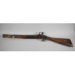 A Brass Barrel Flintlock Blunderbuss, Movement Completely Seized and for Ornamental Purposes Only