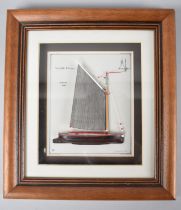 A Small Framed Half Model of a Norfolk Wherry, 23x25cms Overall