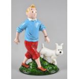 A Reproduction Painted Cast Metal Figure of Tintin, 34cm high (Plus VAT)