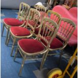 A Set of Six Gilt Sprayed Restaurant Dining Chairs