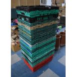 A Collection of Twenty Supermarket Stacking Crates, Each 60cm wide