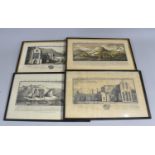 A Collection of Two Pairs of Framed Engravings Depicting Ruins in the County of Denbigh, Each 42cm x