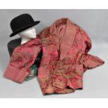 A Circular Ladies Overnight Case Containing Bowler Hat and Chinoiserie Smoking Jacket