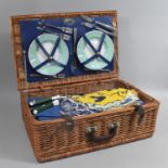 A Wicker Picnic Basket and Contents, 58cm wide