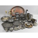 A Large Collection of Various Silver Plate and Pewter Items to comprise Arts and Crafts Type Tray/