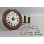 A Circular Wall Mounting Two Weight Wall Clock, 34cm Diameter