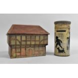 Two Tinplate Childrens Novelty Money Boxes, One in the Form of a Half Timbered House, The Other in