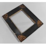 A 19th Century Rectangular Picture Frame with Stencilled Gilt to Each Corner, Outer Measurements