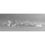 A Collection of Various Spanish and Other Glazed Ornaments to comprise Lladro Goose, Neo Duck, Neo