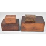 A Collection of Four Vintage Work Boxes, Various Sizes