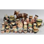 A Collection of Various Character Jugs to comprise Examples by Royal Doulton, Goebels Friar Tuck