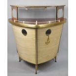 A 1950's/60's Bar in the Form of a Motorboat Bow Section with Fitted Interior, Made by the Barker