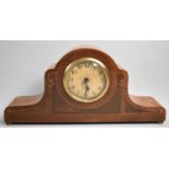 An Edwardian Inlaid Mahogany Mantel Clock, 36cms Long