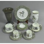 A Collection of Wedgwood Humming Birds China to Comprise Cups and Saucers, Vase etc Together with