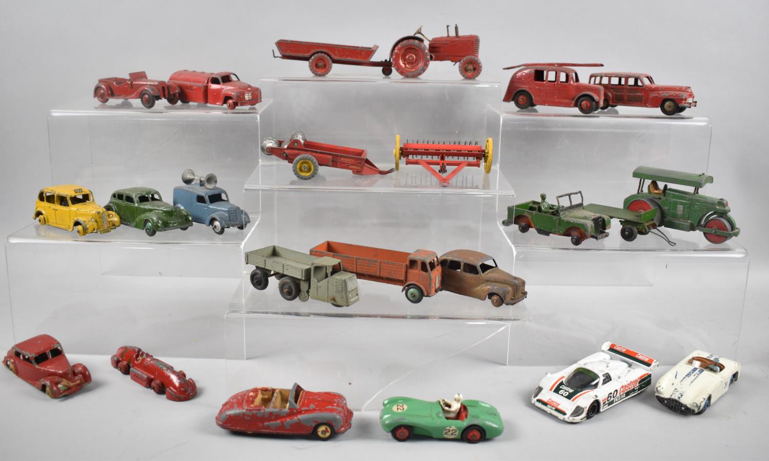 A Collection of Playworn Dinky Toys, Corgi Grand Prix and Other Vehicles