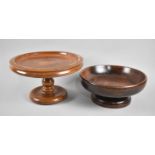 Two Mid 20th Century Oak Fruit or Nut Bowls, 24cms Diameter