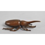 A Small Chinese Bronze Study of a Stag Beetle, 8cms Long