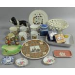 A Collection of Various Ceramics to Comprrise Wedgwood Basketware Pedestal Bowl, Coppercraft Dog,