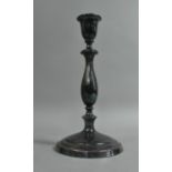 A Mid 20th Century Candlestick, Silver Plate on Copper, by Harrods, 27cms High