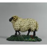 A Modern Cast Metal Painted Doorstop in the the Form of a Ram