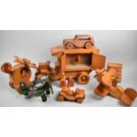 A Collection of Various Modern Wooden Toys