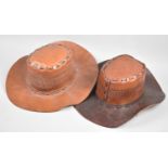 Two Hand Stitched Leather hats
