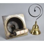 A Late 19th Century Ceramic Handle Brass Bell Pull together with a Small Brass Servants Bell