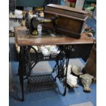 A Singer Treadle Sewing Machine, 78cms Wide