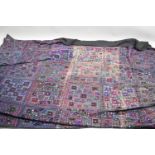A Large Embroidered and Mirror Sequined Indian Throw, 210x170cm