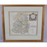 A Hand Coloured Robert Morden Map of Shropshire, 1722 Edition, 42x36cm