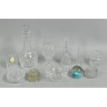 A Collection of Various Glass to Include Decanter, Paperweight etc