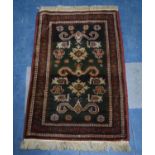 A Small Patterned Hearth Rug, 89x58cm