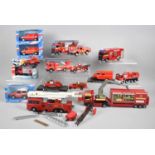 A Collection of Boxed and Unboxed Diecast Fire Engine Vehicles