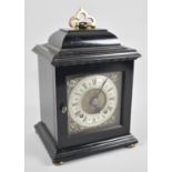 A Late Victorian/Edwardian Ebonised Case Eight Day Small Bracket Clock with Brass Carrying Handle